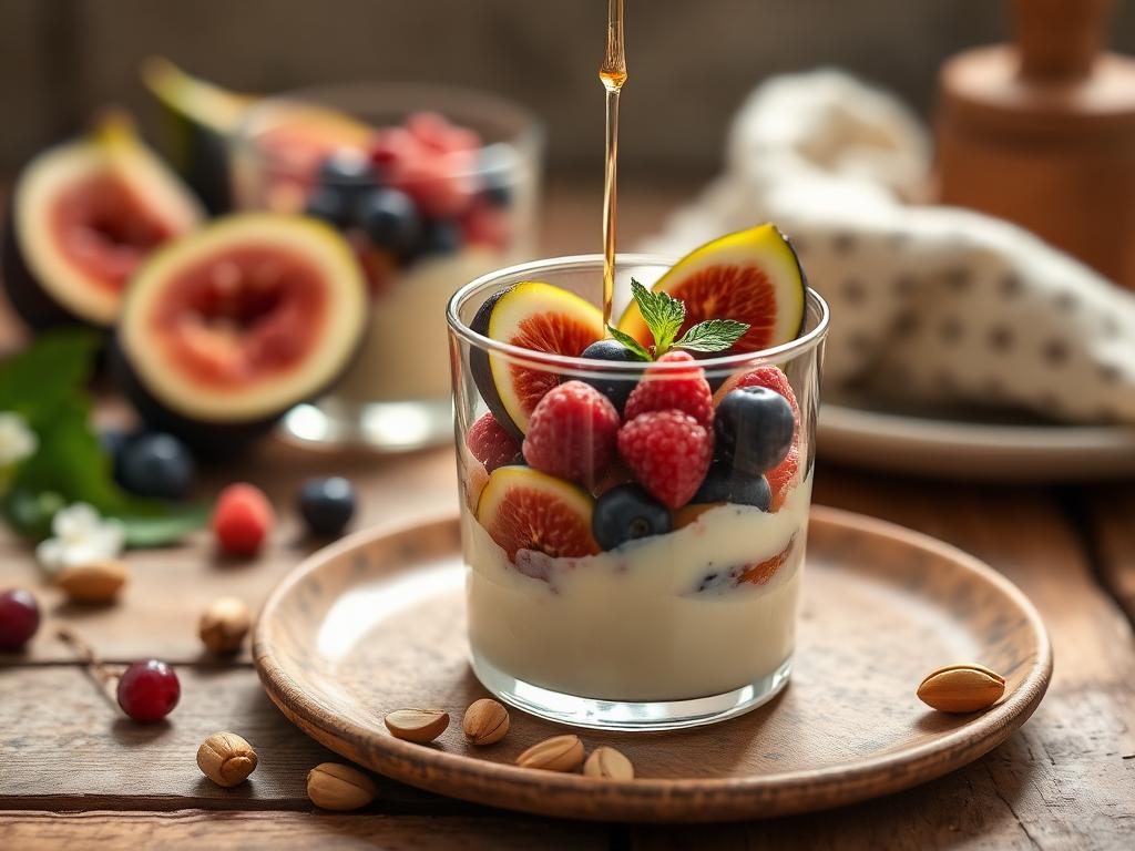 Honey Fig Yogurt Cream with Pistachios